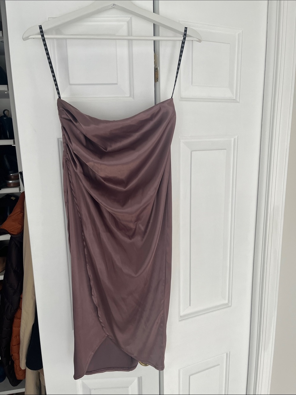 Missguided Purple Satin Skirt with Slit